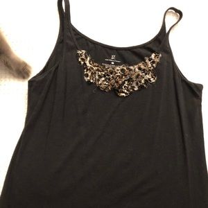 NY&CO Tank Top w/ leopard ruffle